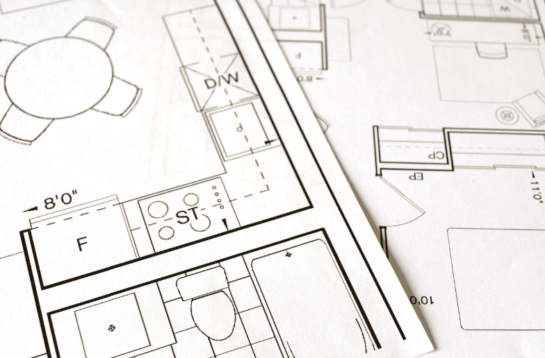 Handgezeichneter Küchengrundrriss für individuelle Küchenplanung in Rheda-Wiedenbrück