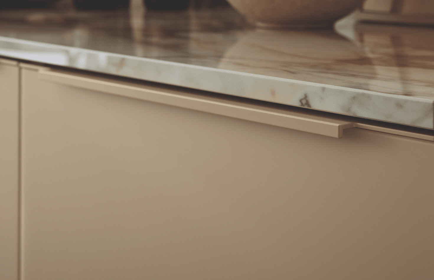 Matte Lackfront Küche in Sandton Erdton Detailaufnahme